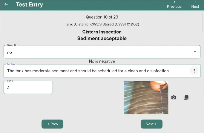 Mobile tank inspection with photo evidence